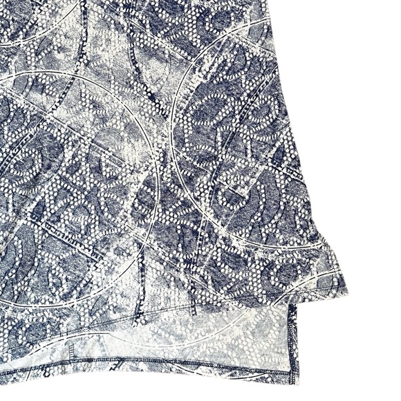 Clara Sun Woo Abstract Navy White Asymmetrical Hem Lagenlook Tunic Size L - Picture 10 of 10